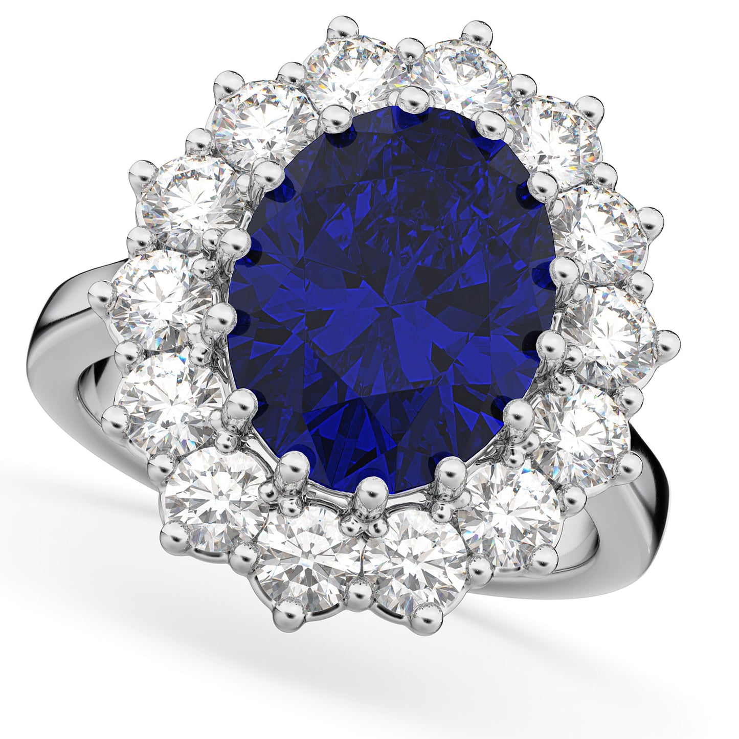 oval blue sapphire and diamond ring