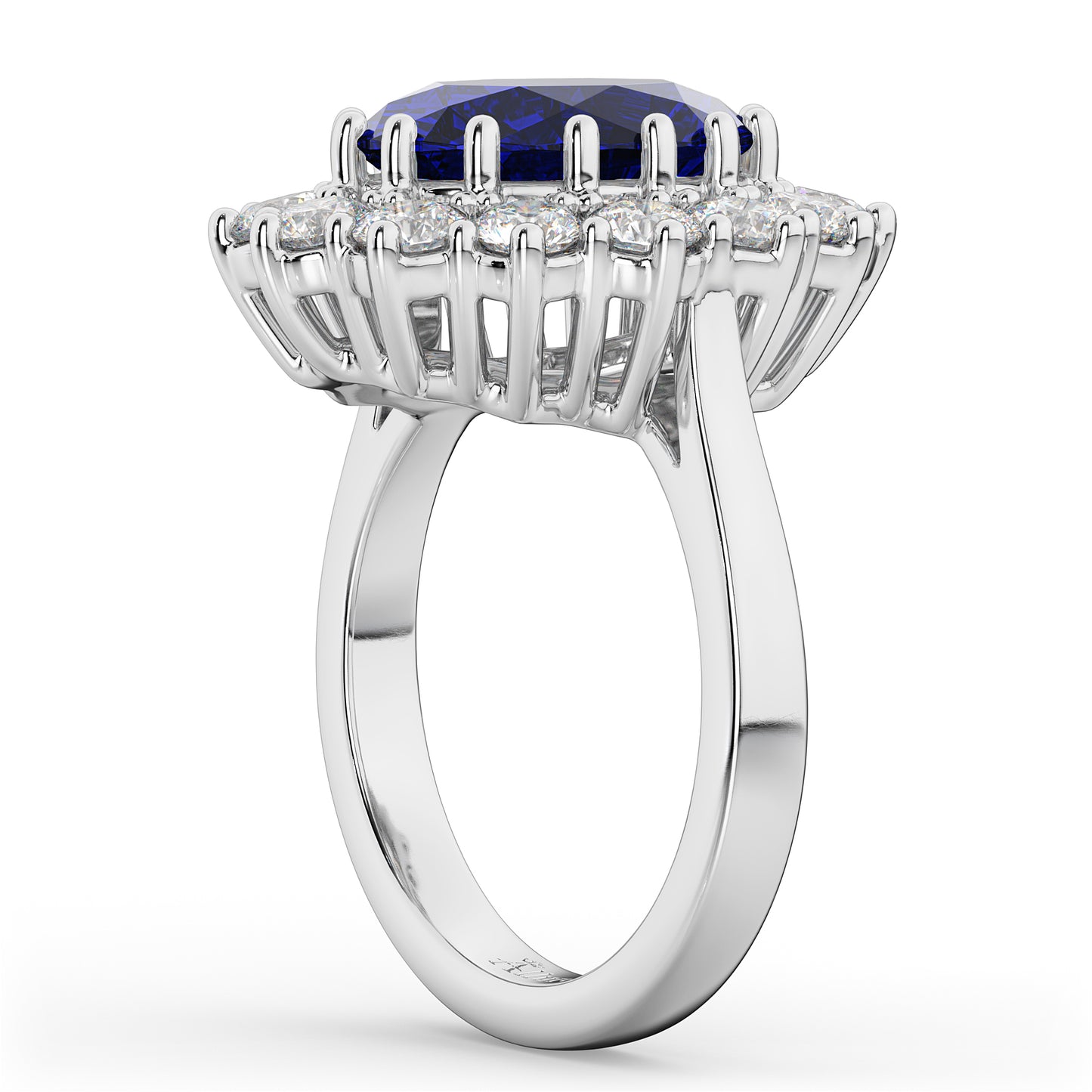 oval blue sapphire and diamond ring