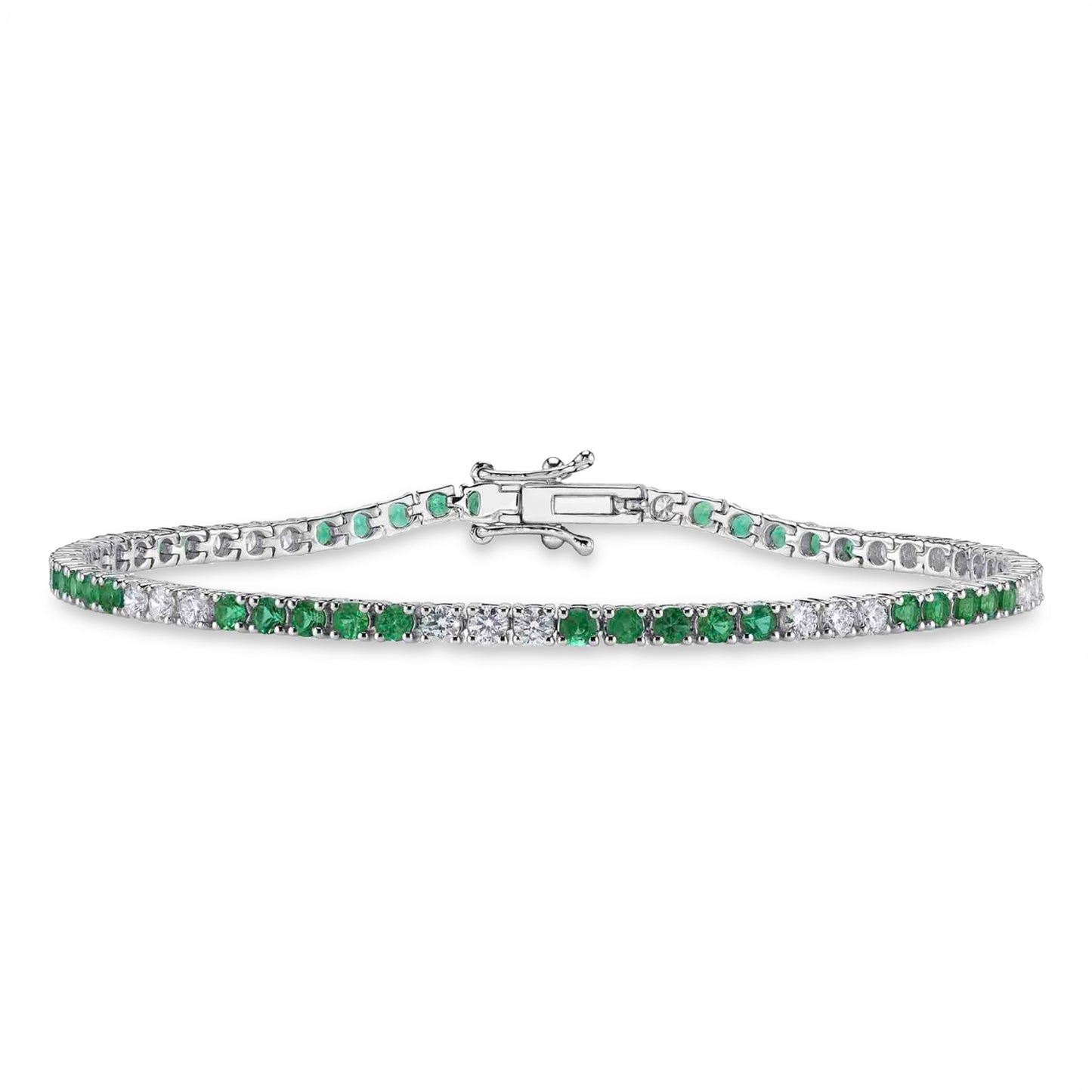emerald and diamond tennis bracelet