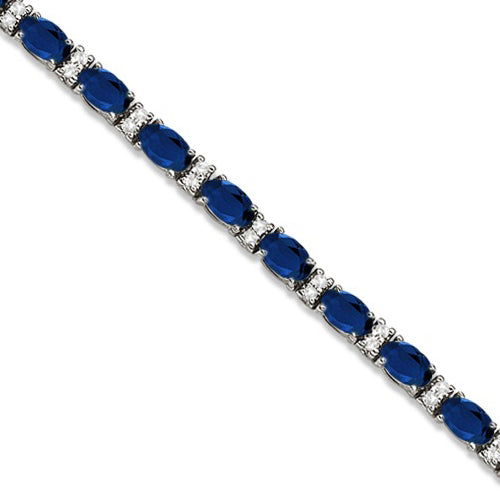 oval sapphire diamond tennis bracelet white gold