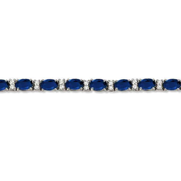 oval sapphire diamond tennis bracelet white gold