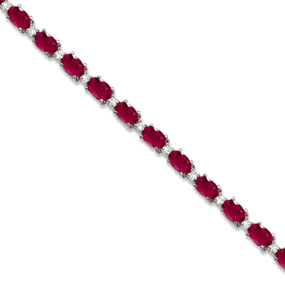 18k white gold ruby and diamond bracelet