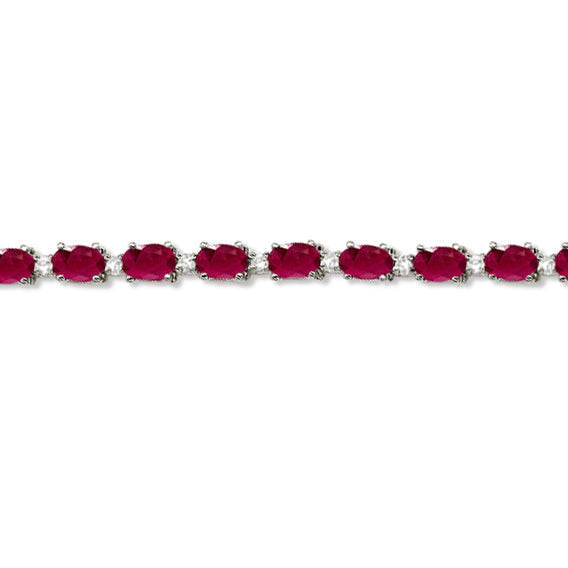 18k white gold ruby and diamond bracelet