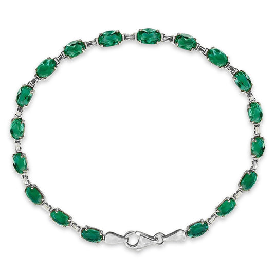 18K White Gold Natural Emerald Bracelet