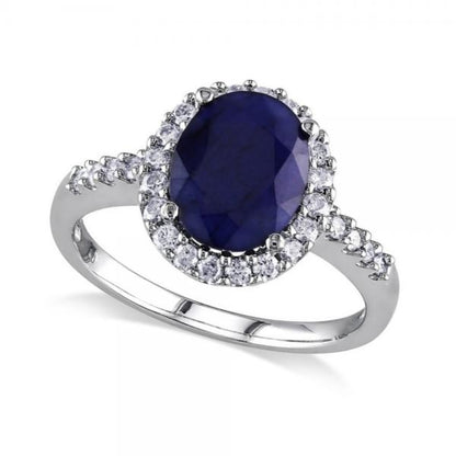 oval blue sapphire engagement ring