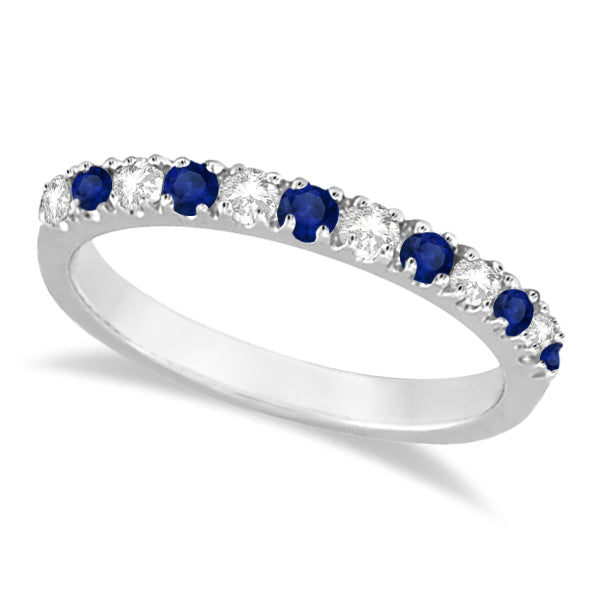 18k white gold blue sapphire diamond ring