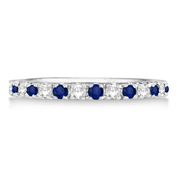 18k white gold blue sapphire diamond ring