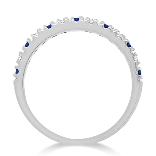 18k white gold blue sapphire diamond ring