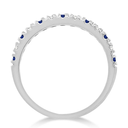 18k white gold blue sapphire diamond ring