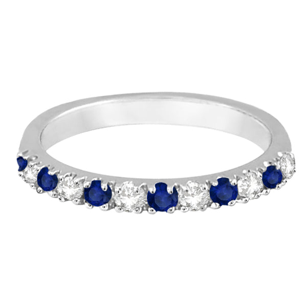 18k white gold blue sapphire diamond ring